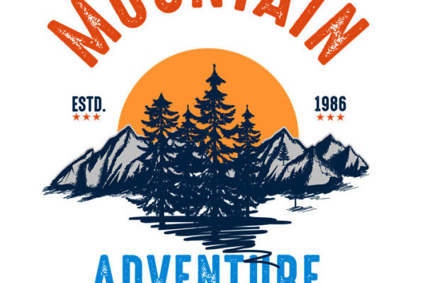 山岳冒险主题服装印花裁片设计