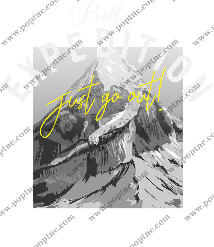 山峰纹理服装印花裁片,自然风格户外运动