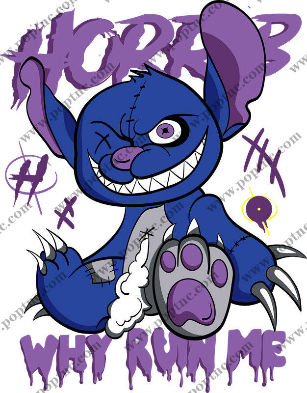 诡异蓝鬼裁片印花:恐怖风格服装印花新选择