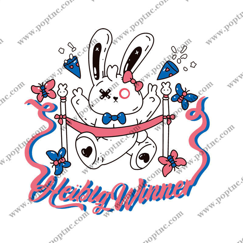 可爱兔子裁片印花图案,适合儿童服装设计