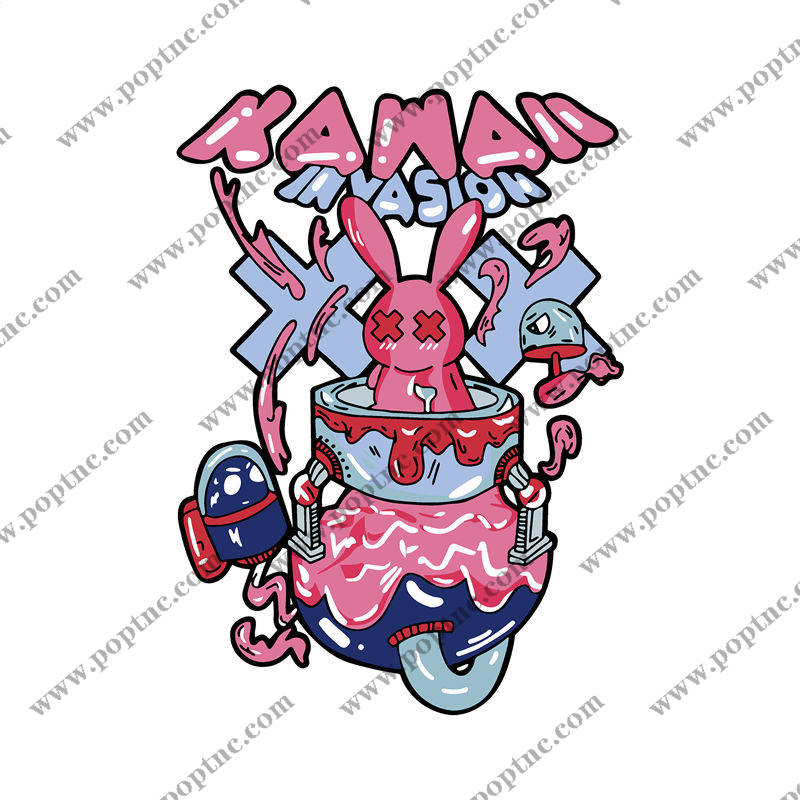 可爱兔子蛋糕图案裁片印花,打造个性服装