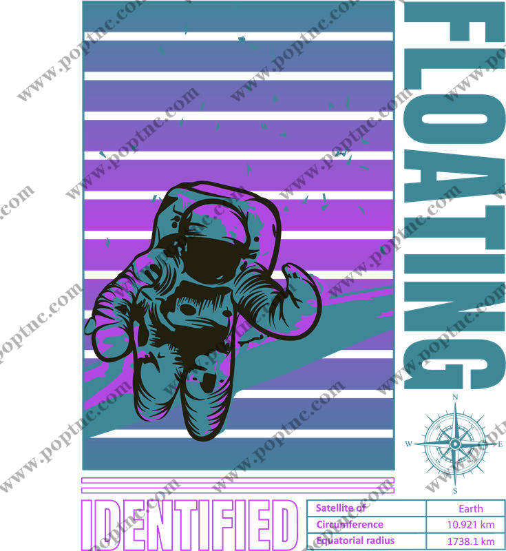 宇航员浮空图案裁片印花,打造独特太空主题服装