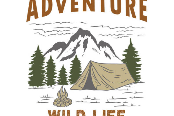 户外探险主题服装印花裁片设计