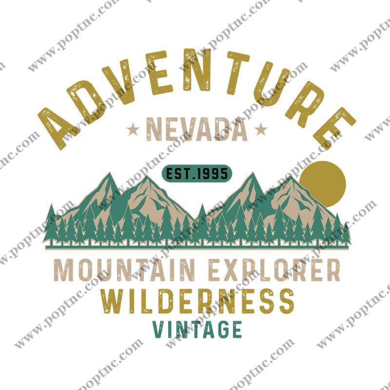 复古山地冒险主题服装印花裁片