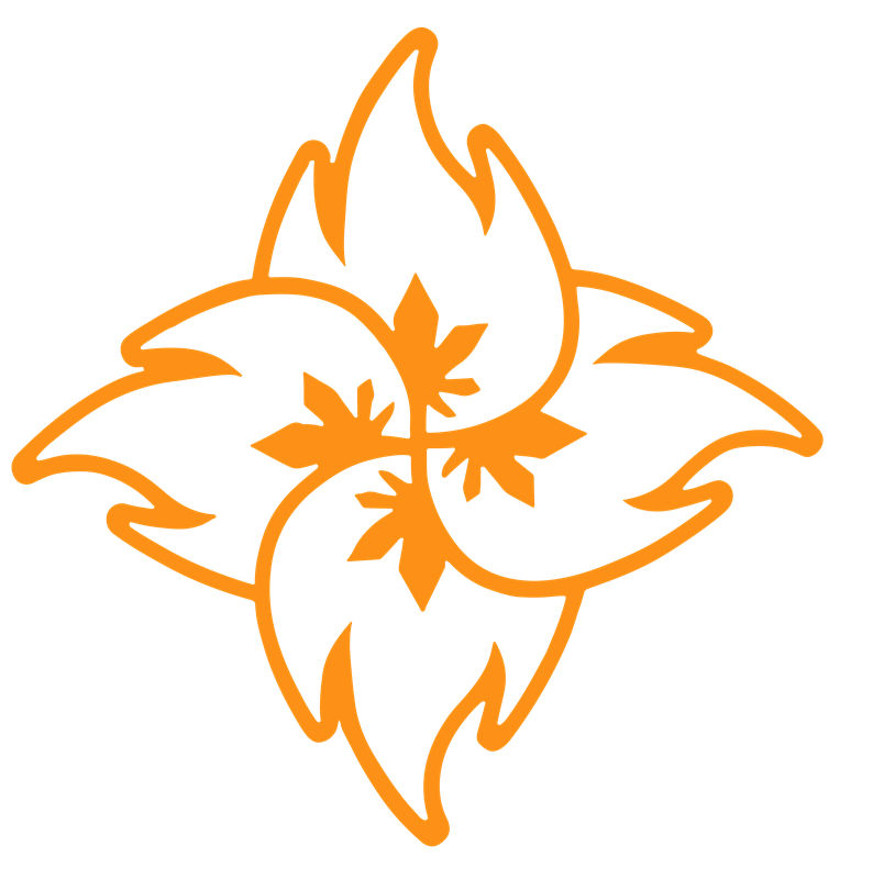 橙色火焰纹样服装印花裁片设计