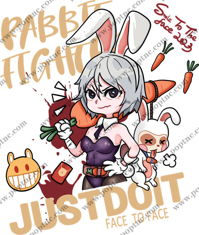 可爱兔子主题服装印花裁片,轻松打造个性时尚