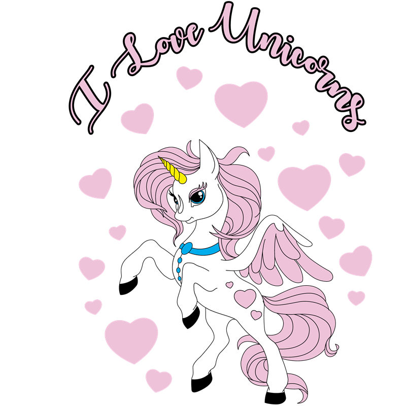 粉色独角兽服装印花素材：浪漫与梦幻的完美结合