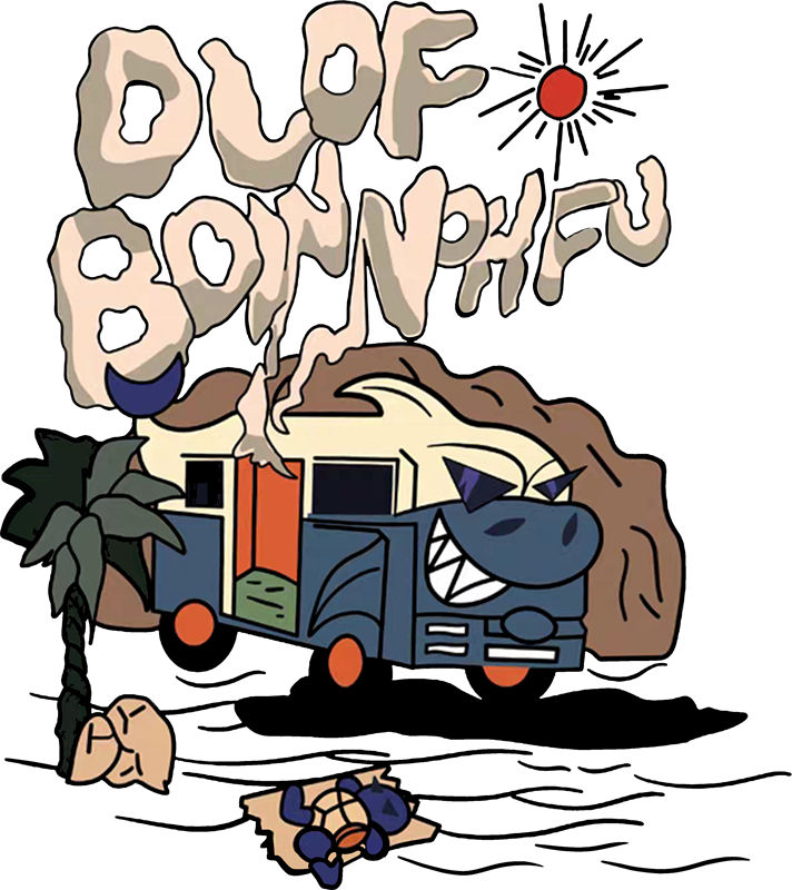 复古卡通风格裁片印花素材,适合夏日服装设计