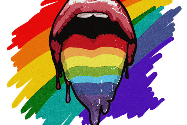 彩虹色舌头印花裁片，打造个性服装