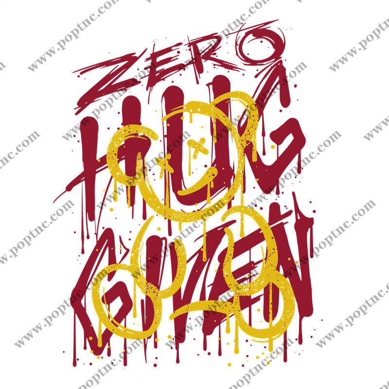 零度酷炫涂鸦风服装印花裁片