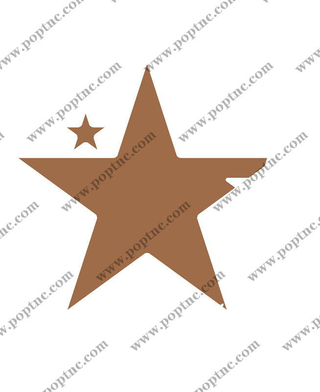 棕色五角星图案:服装印花裁片设计灵感