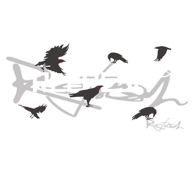 暗黑系乌鸦图案裁片印花,打造个性服装