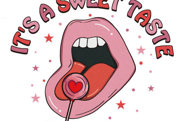 甜美口香糖图案服装印花裁片