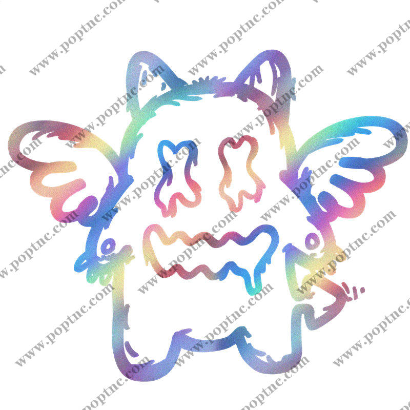 彩虹渐变猫头鹰裁片印花,时尚个性服装印花素材