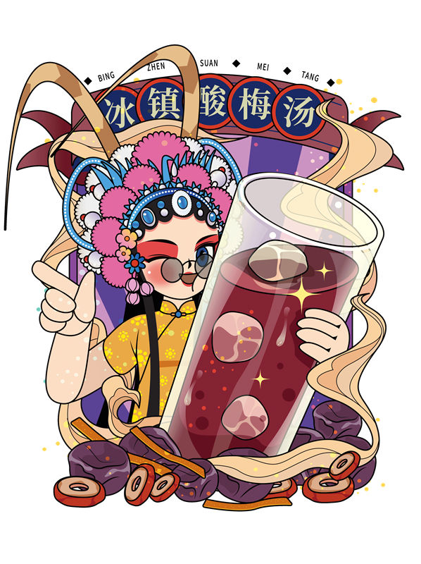 复古京剧花型服装印花裁片设计灵感