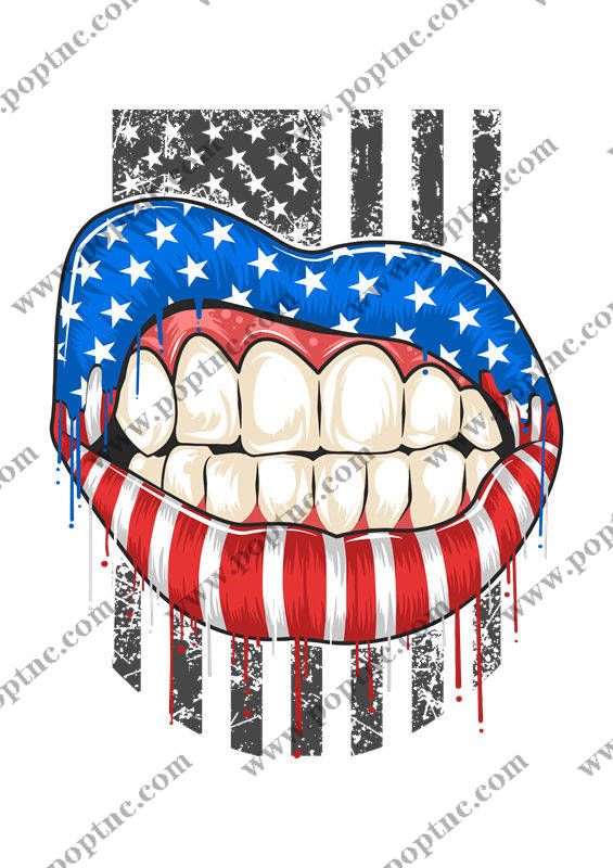 美国国旗纹路裁片印花设计,时尚个性服装印花素材