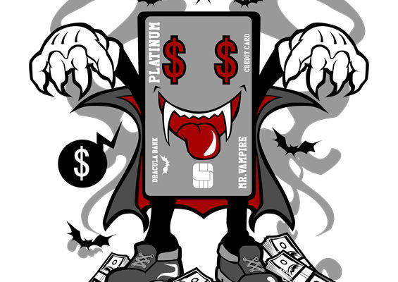 万圣节主题裁片印花：吸血鬼信用卡图案服装印花