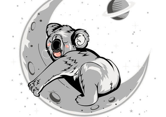 萌趣考拉月球印花，打造个性服装裁片