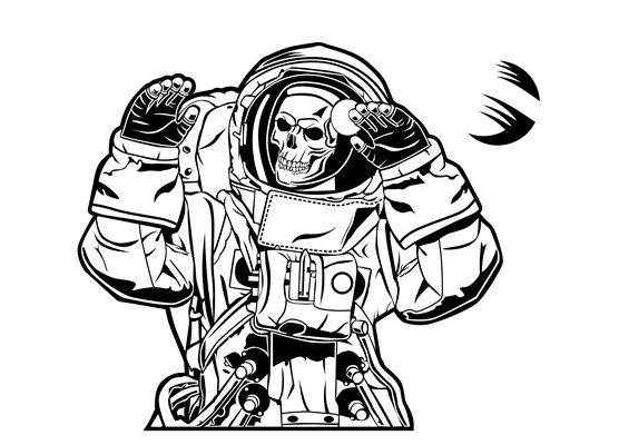 骷髅宇航员裁片印花：独特设计，打造个性服装