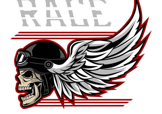 酷炫头骨翅膀图案，打造个性服装印花