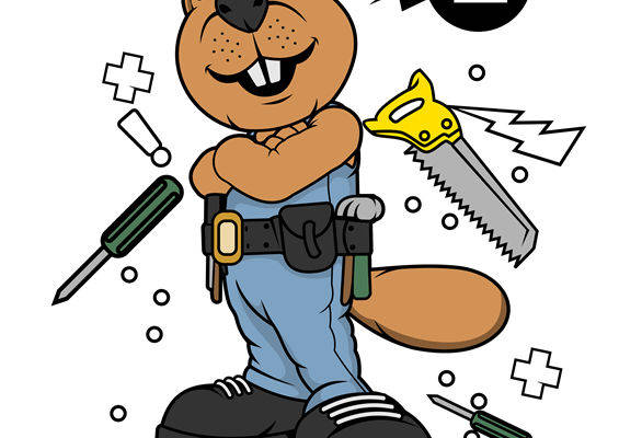 可爱海狸工装印花图案，打造个性服装