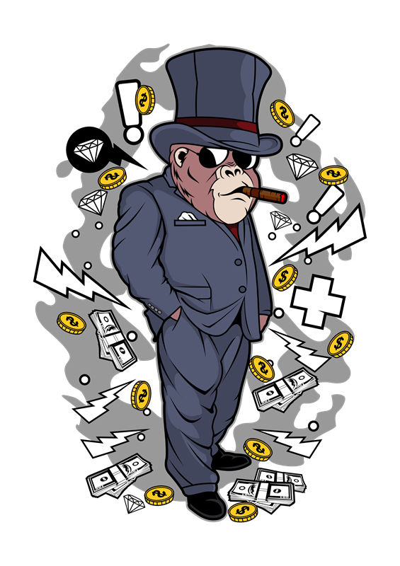 奢华大款金丝猴服装印花设计素材