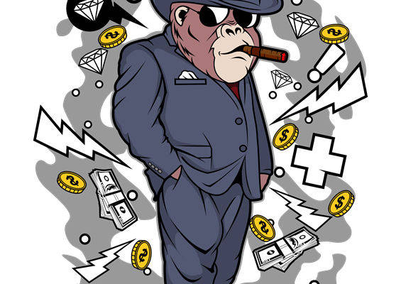 奢华大款金丝猴服装印花设计素材