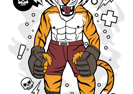 老虎图案裁片印花,时尚运动风服装印花素材