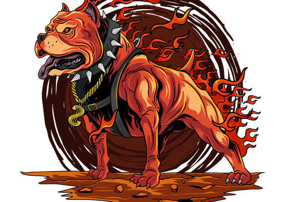 火红斗牛犬纹样：服装印花裁片设计灵感