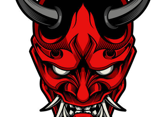 恶魔面具图案裁片印花：服装印花设计灵感