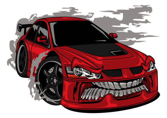 狂野赛车裁片印花：个性街头风服装印花