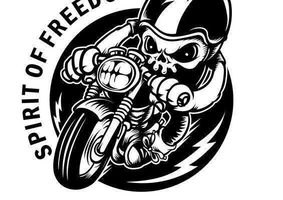 机车骷髅图案服装印花裁片，自由与力量的完美结合