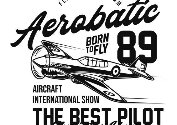 复古飞行表演图案裁片印花，打造个性服装