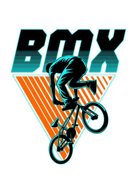 潮酷BMX骑行图案服装印花素材
