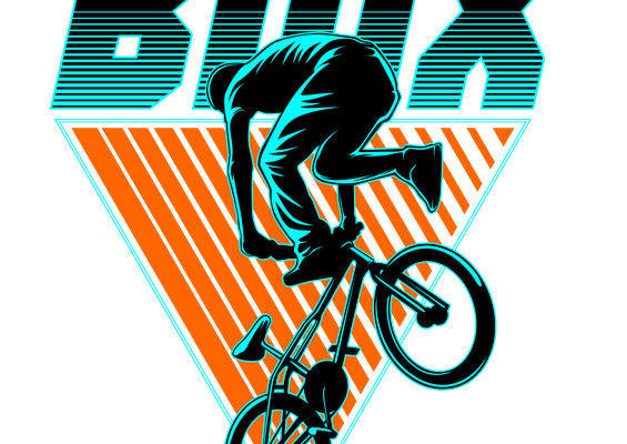 潮酷BMX骑行图案服装印花素材