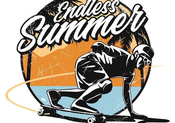 夏日滑板少年：裁片印花服装印花设计灵感