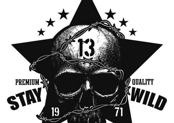 复古骷髅纹创意服装印花设计