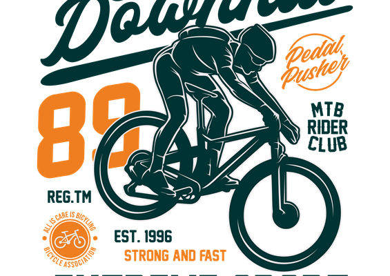 极酷山地车骑行图案服装印花