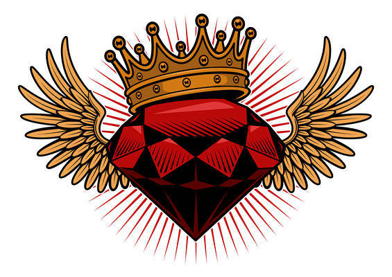 华丽皇冠与翅膀纹样：服装印花裁片设计灵感