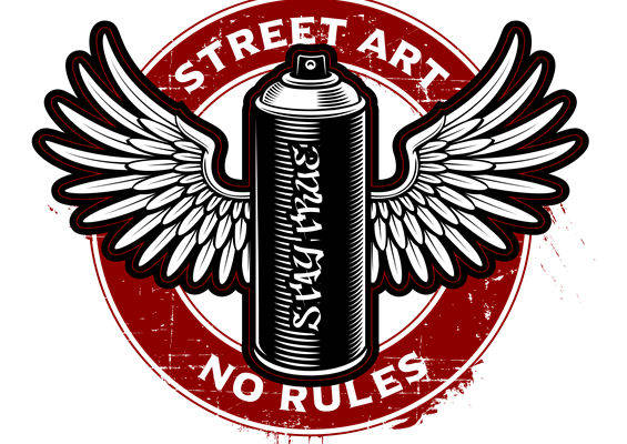街头艺术喷漆罐图案裁片印花，个性街头风服装印花