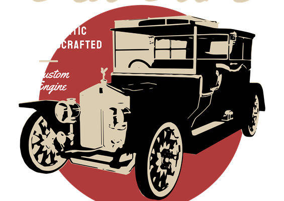 复古汽车图案裁片印花，打造经典服装