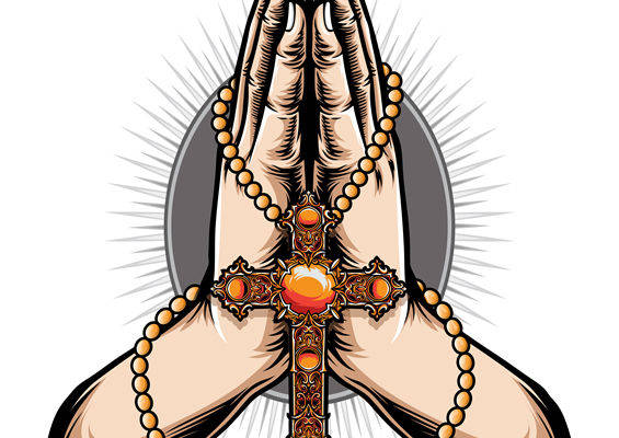 祈祷手势与十字架纹样裁片印花，打造宗教风情服装