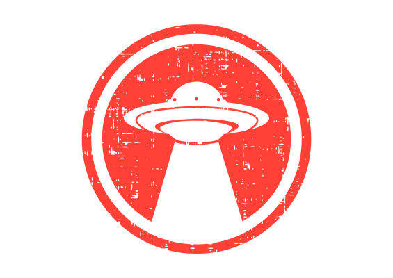 时尚裁片印花：经典红圈UFO图案服装印花