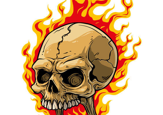 火红骷髅头裁片印花，点燃你的服装创意