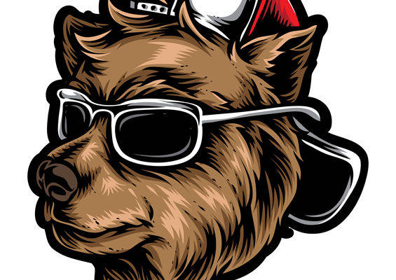 酷熊头像印花图案，时尚服装印花设计