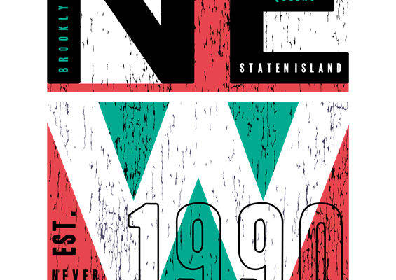 复古纽约风格服装印花设计