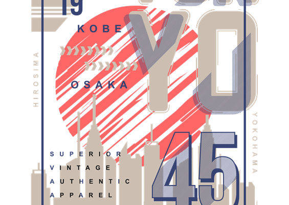 复古东京风情服装印花裁片设计