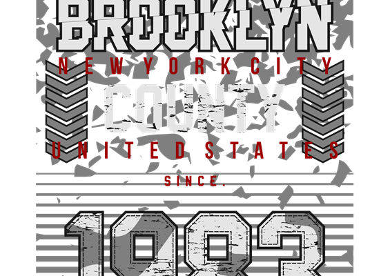 复古纽约街头风服装印花图案裁片印花