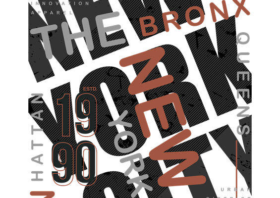 复古纽约城市风格服装印花图案