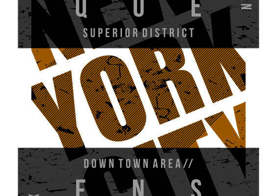 复古纽约风格服装印花图案:城市纹理裁片印花